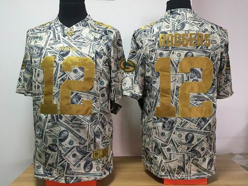 Nike Green Bay Packers 12# Aaron Rodgers Dollar Fashion Game jerseys