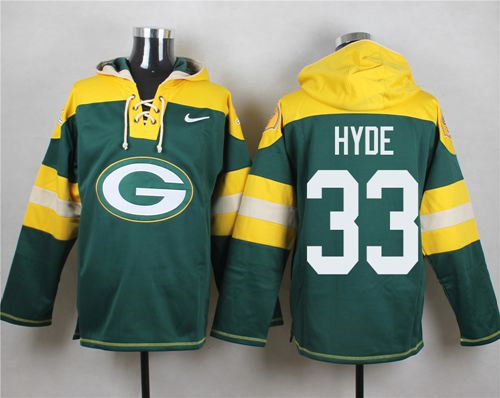 Nike Green Bay Packers 33 Micah Hyde Green Player Pullover NFL Hoodie