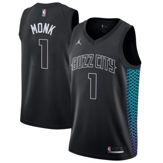 Nike Hornets #1 Malik Monk Black NBA Jordan Swingman City Edition Jersey