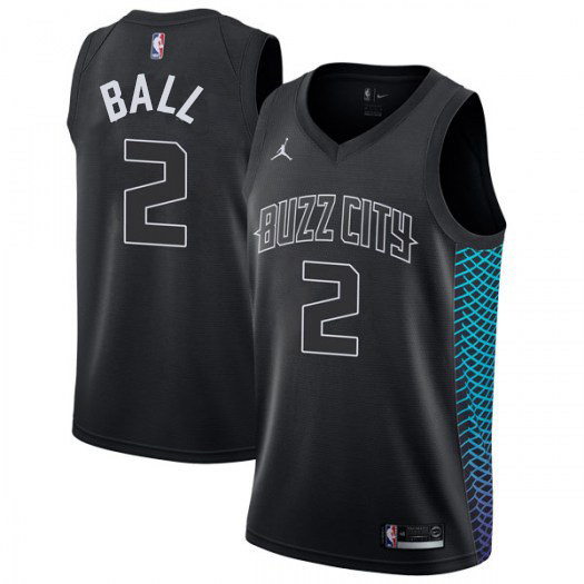 Nike Hornets #2 LaMelo Ball Black NBA Jordan Swingman City Edition Jersey
