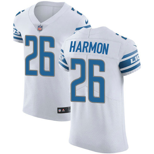 Nike Lions #26 Duron Harmon White Men's Stitched NFL New Elite Jersey