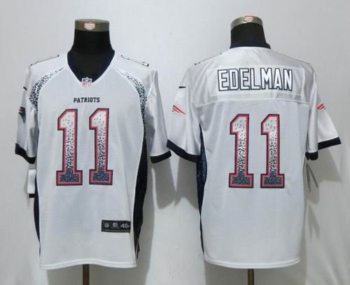 Nike New England Patriots #11 Julian Edelman White Elite Drift Fashion Jersey