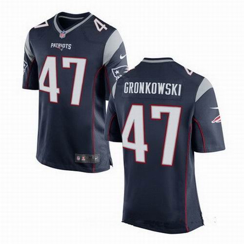 Nike New England Patriots #47 Glenn Gronkowski Navy Blue Elite Jersey