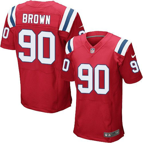 Nike New England Patriots 90 Malcom Brown Red Alternate NFL Elite Jersey