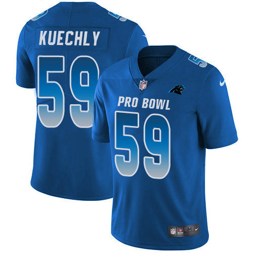 Nike Panthers #59 Luke Kuechly Royal Youth Stitched NFL Limited NFC 2019 Pro Bowl Jersey