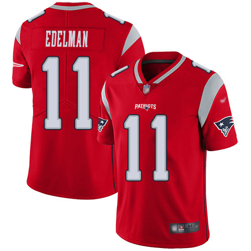 Nike Patriots #11 Julian Edelman Red Men's Stitched Football Limited Inverted Legend Jersey