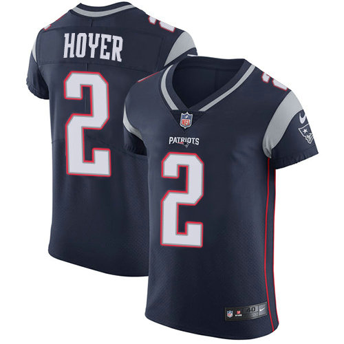 Nike Patriots #2 Brian Hoyer Navy Blue Team Color Men's Stitched NFL Vapor Untouchable Elite Jersey