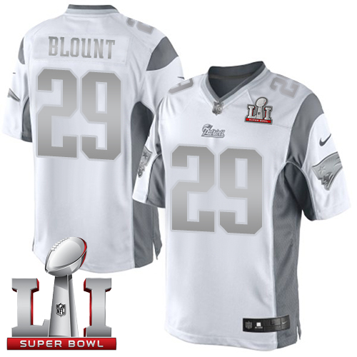 Nike Patriots #29 LeGarrette Blount White Super Bowl LI 51 Limited Platinum Jersey