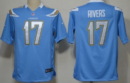 Nike San Diego Chargers 17 Philip Rivers Light Blue Game Jersey