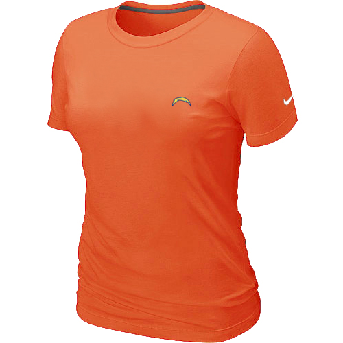 Nike San Diego Chargers Chest embroidered logo women's T-Shirt orange
