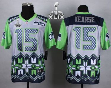 Nike Seattle Seahawks 15 Jermaine Kearse Grey Super Bowl XLIX NFL Elite Noble Fashion Jersey