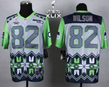 Nike Seattle Seahawks 82 Luke Willson Grey Super Bowl XLIX NFL Elite Noble Fashion Jersey