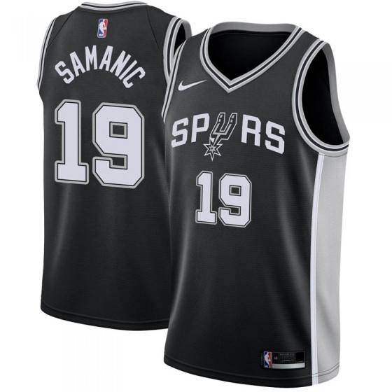 Nike Spurs #19 Luka Samanic Black NBA Swingman Icon Edition Jersey