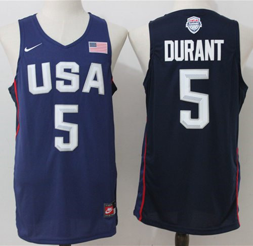 Nike Team USA 5 Kevin Durant Navy Blue 2016 Dream Team NBA Jersey