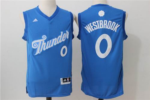 Oklahoma City Thunder #0 Russell Westbrook Blue 2016 Christmas Day jersey