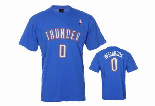 Oklahoma City Thunder 0# Russell Westbrook blue T Shirts