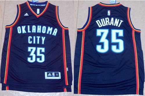 Oklahoma City Thunder 35 Kevin Durant Black New Fashion NBA Jersey
