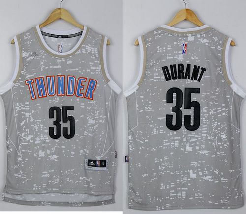 Oklahoma City Thunder 35 Kevin Durant Grey City Light NBA Jersey