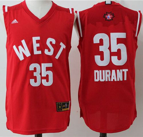 Oklahoma City Thunder 35 Kevin Durant Red 2016 All Star NBA Jersey
