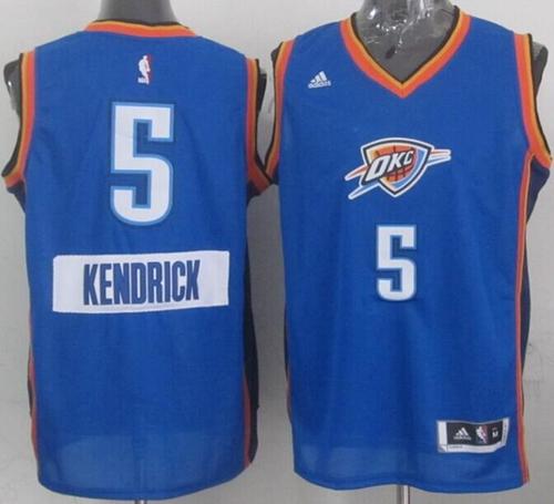Oklahoma City Thunder 5 Kendrick Perkins Blue 2014-15 Christmas Day NBA Jersey