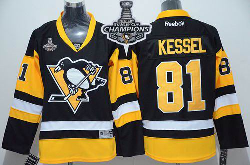 Penguins #81 Phil Kessel Black Alternate 2017 Stanley Cup Finals Champions Stitched Youth NHL Jersey
