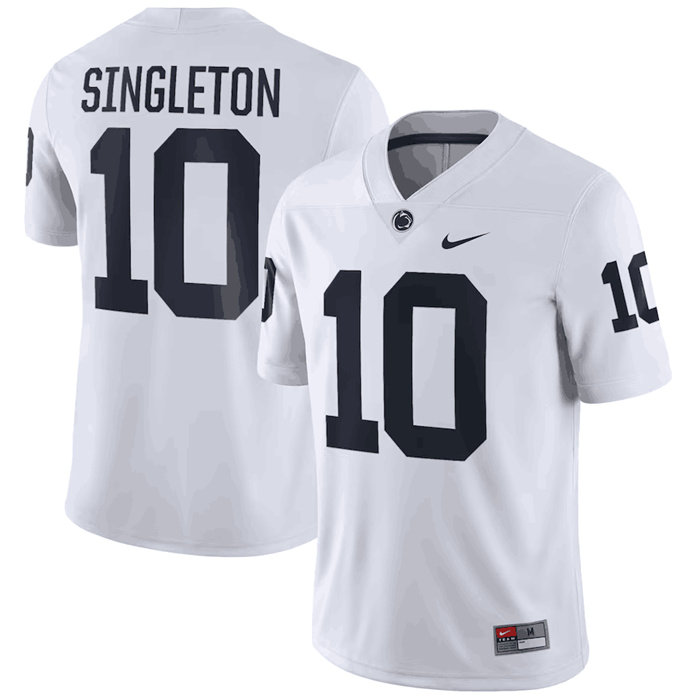 Penn State Nittany Lions #10 Nicholas Singleton white Nike NIL Replica Football Jersey   (1)