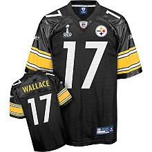 Pittsburgh Steelers #17 Mike Wallace 2011 Super Bowl XLV Team Color Jersey black