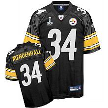 Pittsburgh Steelers #34 Rashard Mendenhall 2011 Super Bowl XLV Team Color Jersey black