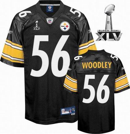 Pittsburgh Steelers #56 LaMarr Woodley Team Color 2011 Super Bowl XLV jersey black