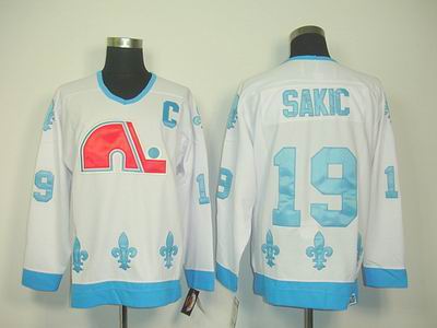 Quebec Nordiques #19 JOE SAKIC WHITE CCM Jerseys