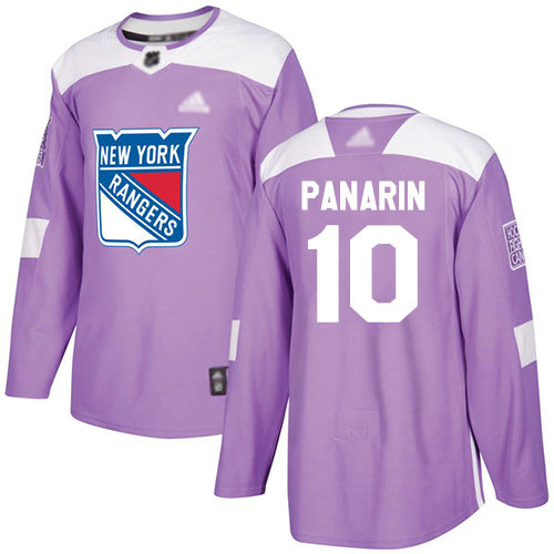 Rangers #10 Artemi Panarin Purple Authentic Fights Cancer Stitched Youth Hockey Jersey