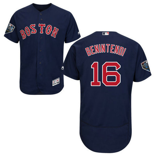Red Sox #16 Andrew Benintendi Navy Blue Flexbase Authentic Collection 2018 World Series Stitched MLB Jersey1