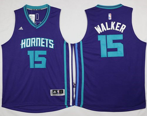 Revolution 30 Charlotte Hornets 15 Kemba Walker Purple NBA Jersey