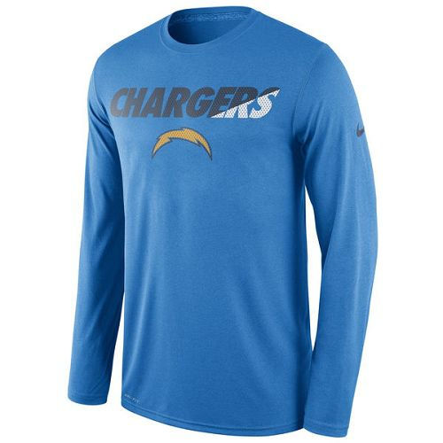 San Diego Chargers Nike Powder Blue Legend Staff Practice Long Sleeves Performance T-Shirt