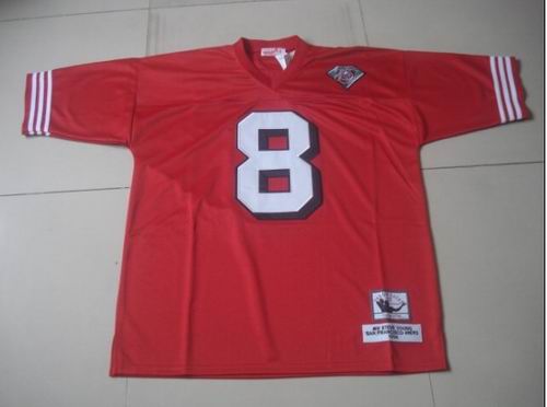 San Francisco 49ers #8 Steve Young Jersey 75TH Throwback Jerseys red
