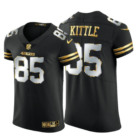 San Francisco 49ers #85 George Kittle Men's Nike Black Edition Vapor Untouchable Elite NFL Jersey