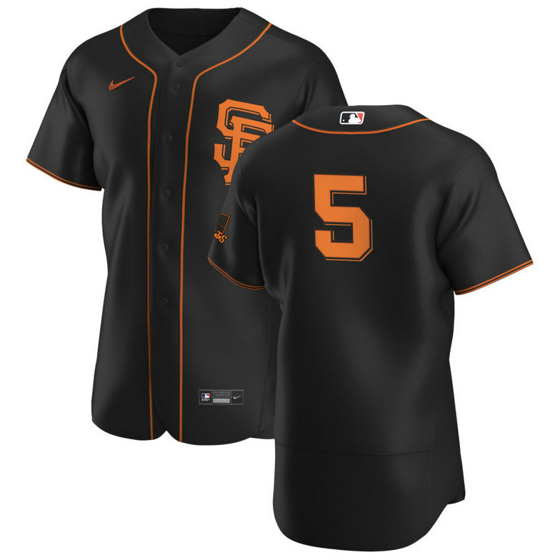 San Francisco Giants 5 Mike Yastrzemski Men's Nike Black Alternate 2020 Authentic Player MLB Jersey