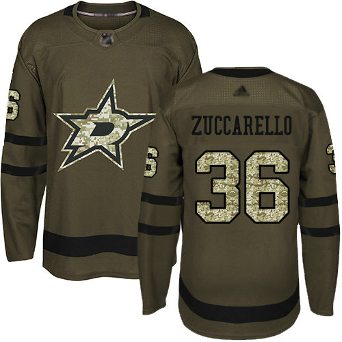 Stars #36 Mats Zuccarello Green Salute to Service Youth Stitched Hockey Jersey