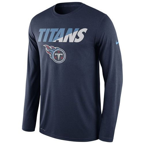 Tennessee Titans Nike Navy Legend Staff Practice Long Sleeves Performance T-Shirt