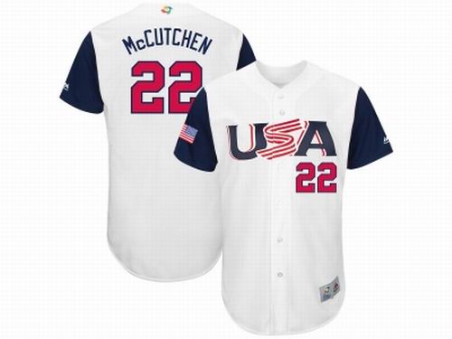 USA Baseball #22 Andrew McCutchen Majestic White 2017 World Baseball Classic Jersey