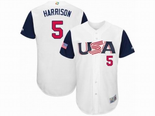 USA Baseball Majestic #5 Josh Harrison White 2017 World Baseball Classic Team Jersey