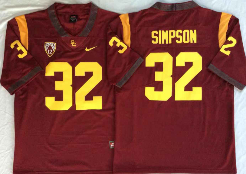 USC Trojans 32 O.J.Simpson Red College Football Jersey