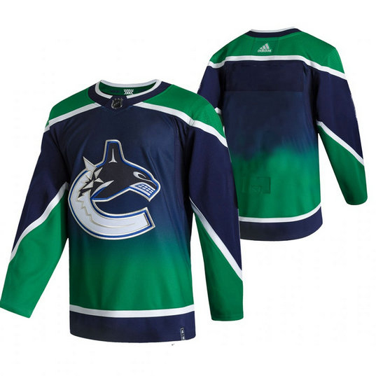 Vancouver Canucks Blank Green Men's Adidas 2020-21 Reverse Retro Alternate NHL Jersey