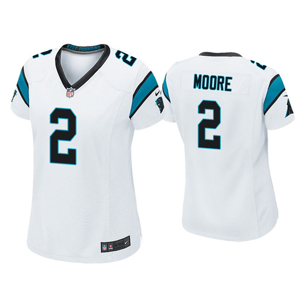 Women's Carolina Panthers #2 D.J Moore White Vapor Untouchable Limited Stitched NFL Jersey