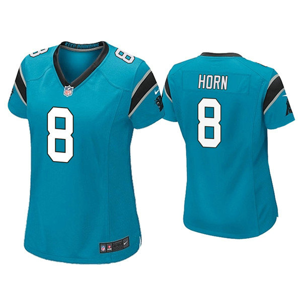 Women's Carolina Panthers #8 Jaycee Horn Blue Vapor Untouchable Limited Stitched NFL Jersey