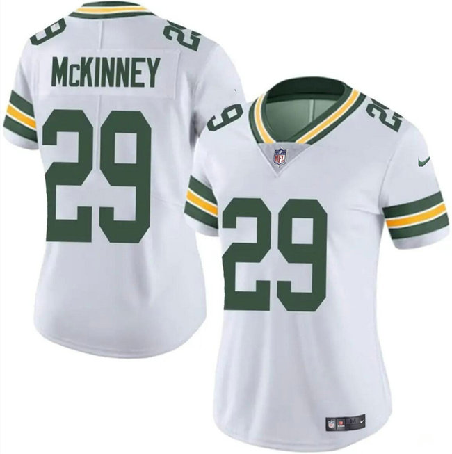 Women's Green Bay Packers #29 Xavier McKinney White Vapor Untouchable Limited Stitched Jersey