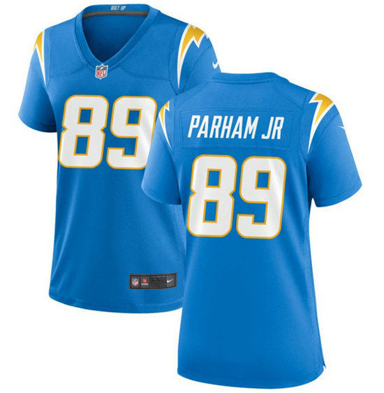 Women's Los Angeles Chargers #89 Donald Parham Jr Blue Stitched Game Jersey