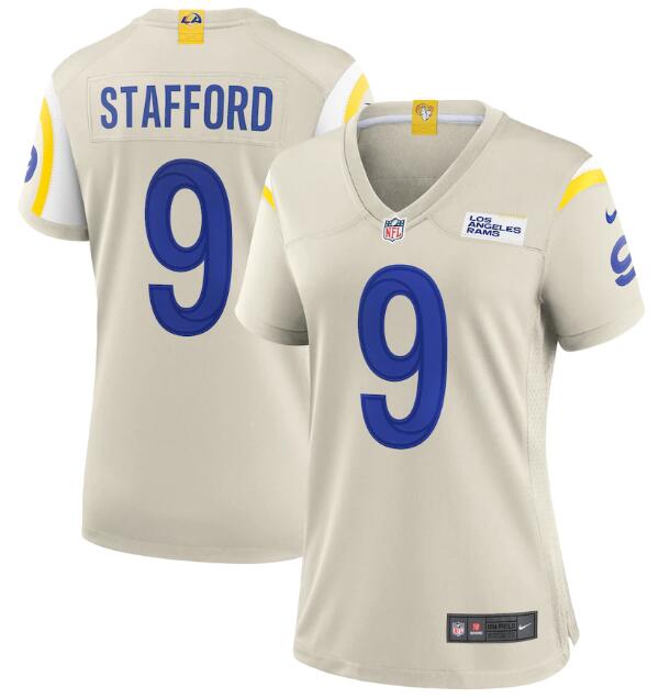 Women's Los Angeles Rams #9 Matthew Stafford Bone Vapor Untouchable Limited Stitched Jersey