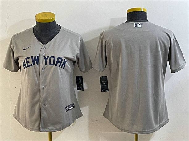 Women's New York Yankees Blank Grey Cool Base Stitched Jersey