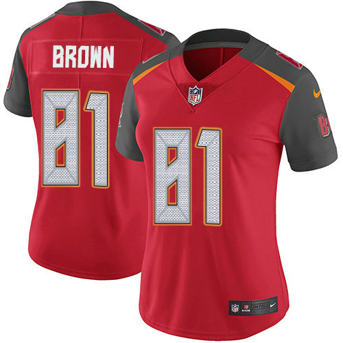Women's Nike Buccaneers #81 Antonio Brown Red Team Color Women's Stitched NFL Vapor Untouchable Limited Jersey